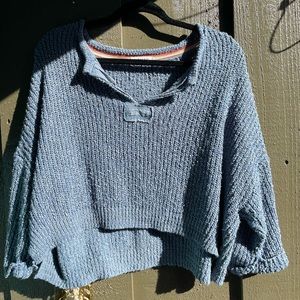 Off the Shoulder Cropped Sweater